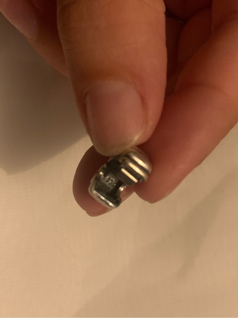 Authentic Pandora Ribbed Clip Charm (Model #790163). - Picture 3 of 3